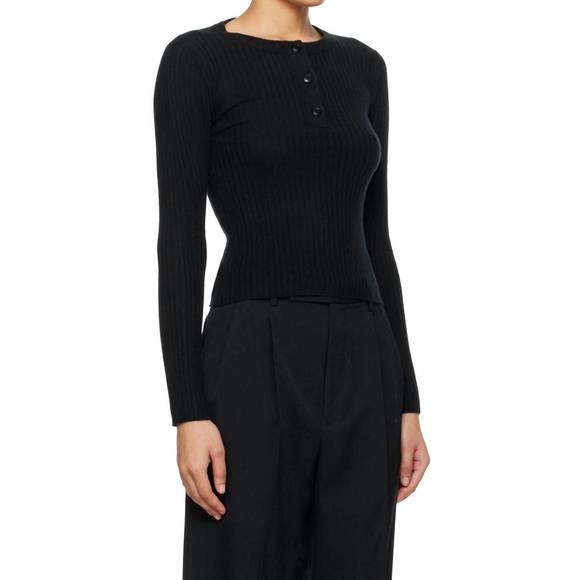 NEW ARCH4 CASHMERE noa cashmere sweater in black - Picture 2 of 4